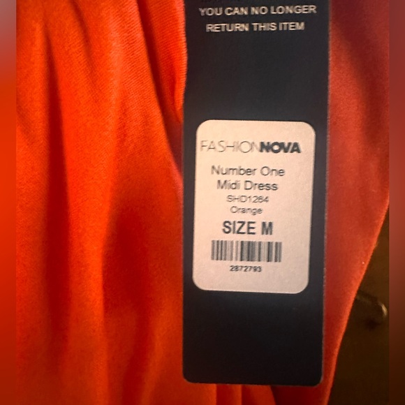 🔥FASHION NOVA🔥NET Number One Orange Midi Dress Halloween Dress - Picture 5 of 5